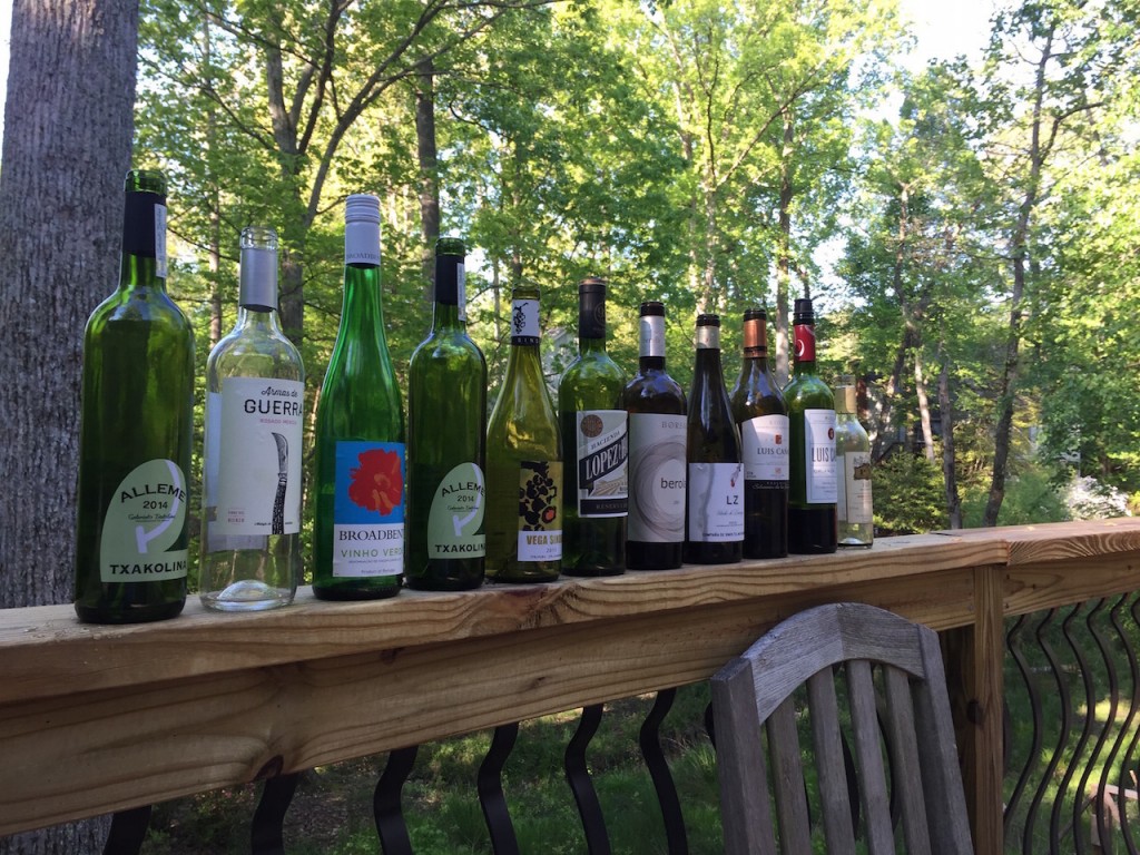 The wine lineup (the next morning)