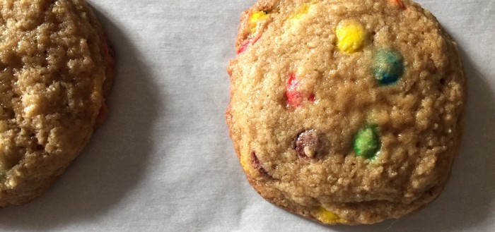 Soft and chewy mini M&M cookies
